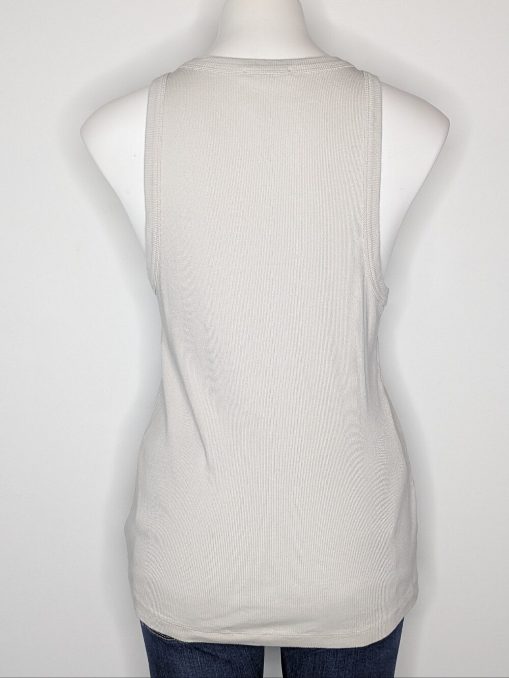 Standard James Perse Grey Ribbed Casual Basic Cotton Tank Top 4 - Picture 3 of 5
